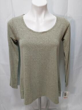 LuLaRoe Lynnae XS Sage High-Low Himeline Longsleeve Top #L248